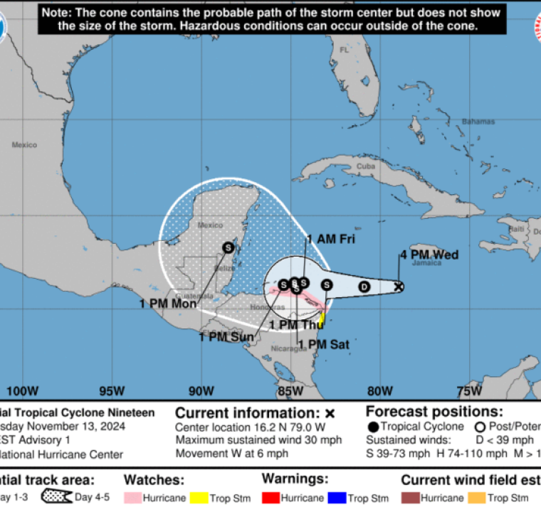 Alerta de huracán para Honduras y Nicaragua 