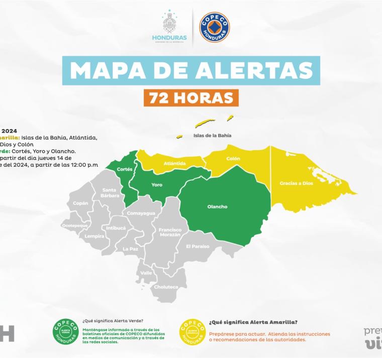 Elevan a Alerta Amarilla a cuatro departamentos por potencial tormenta tropical “Sara” 