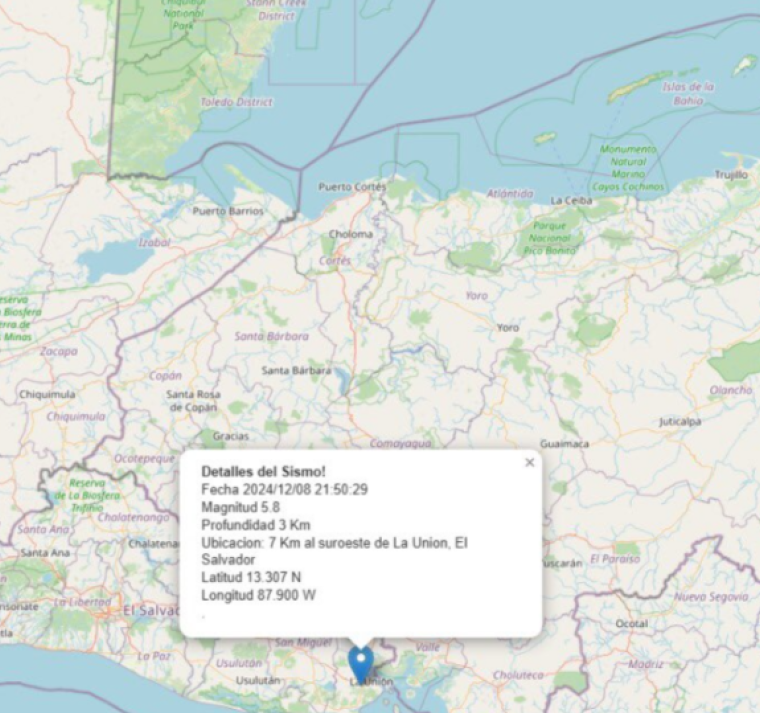 Sismo de 5.3 sacude a Honduras y países de Centroamérica